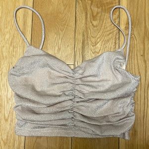 Princess Polly Gigi Glitter Top Champagne size 6